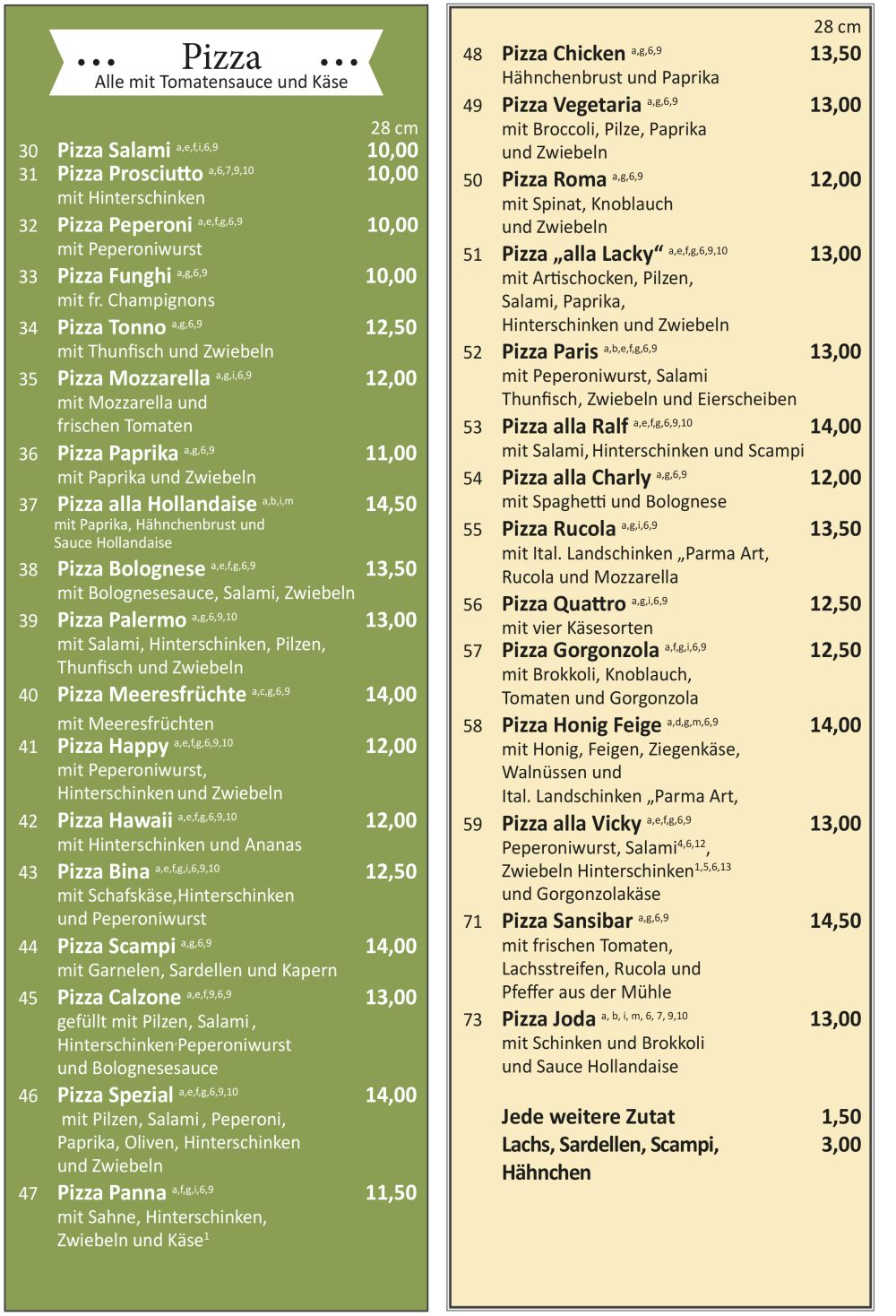 Speisekarte Seite 4
